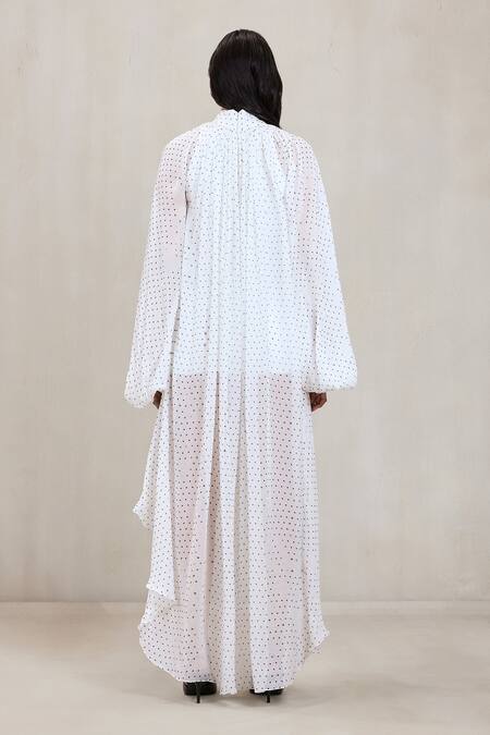 Deme By Gabriella Paige Polka Dot Chiffon High-Low Dress