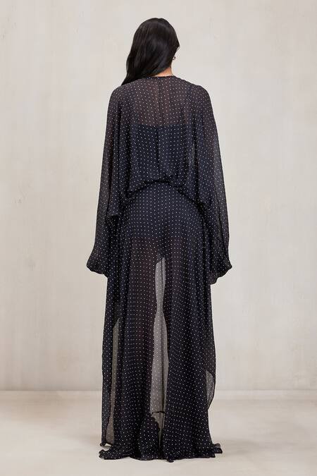 Deme By Gabriella Noelle Polka Dot Chiffon High Low Dress