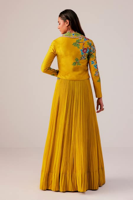 Rishi And Soujit Floral Embroidered Jacket & Lehenga Set 