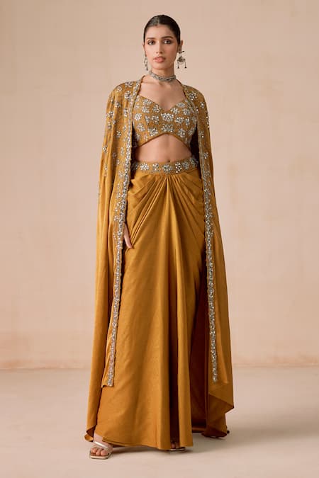 Rishi And Soujit Jacquard Katdana Sequence Mirror Embroidered Set 