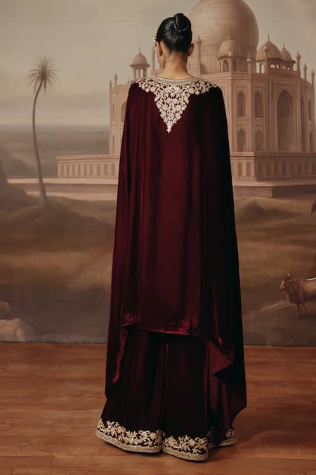 Sabe Rukhsar Embroidered Kaftan & Bell Bottom Pant Set 