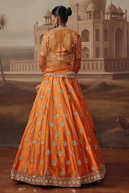 Sabe Kesar Embroidered Motif Lehenga Set 