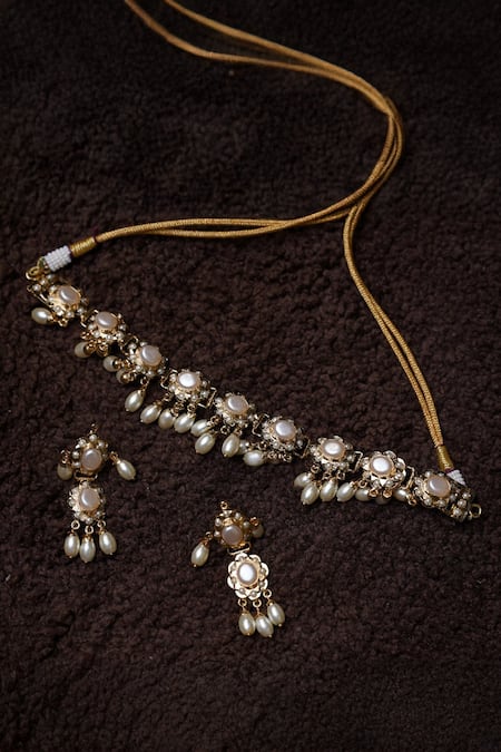 Queens Jewels Ahalya Jadau Choker & Earrings Set 