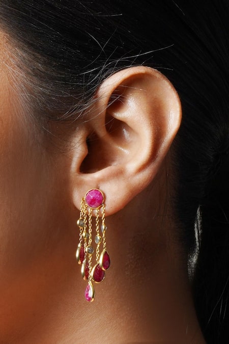 Queens Jewels Pink Petal Drop Earrings 