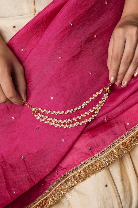 Queens Jewels Exquisite Heavy Piroi Kanauti Pair of Ear Chains