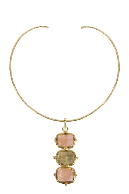 Queens Jewels Trio Semi Precious Stone Choker Necklace 