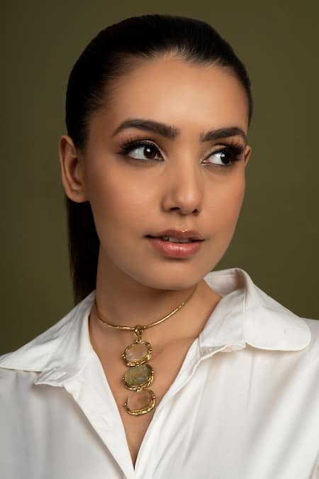 Queens Jewels Trio Semi Precious Stone Choker Necklace 