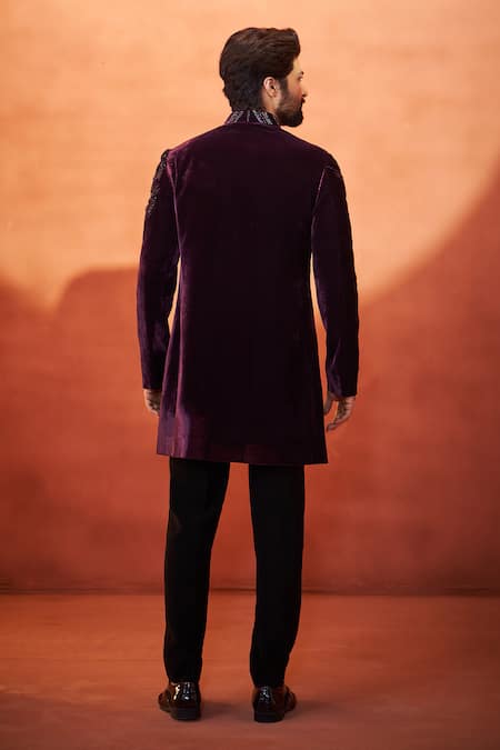 Millionaire Handcrafted Stone Work Sherwani Set 