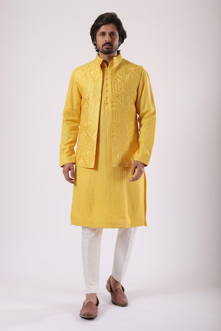 Millionaire Lucknowi Work Koti & Kurta Set 