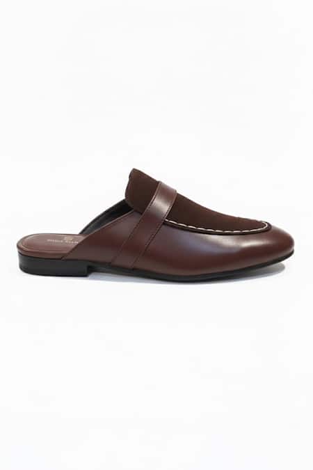 Buy_SCHON ZAPATO_Brown Half Show Slip-on Loafers _Online_at_Aza_Fashions