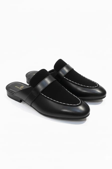 SCHON ZAPATO Black Half Show Slip-on Loafers 