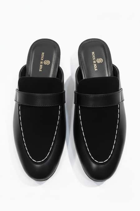 SCHON ZAPATO Black Half Show Slip-on Loafers 