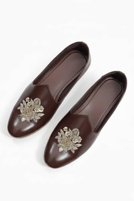SCHON ZAPATO Mohey Floral Embroidered Loafers 