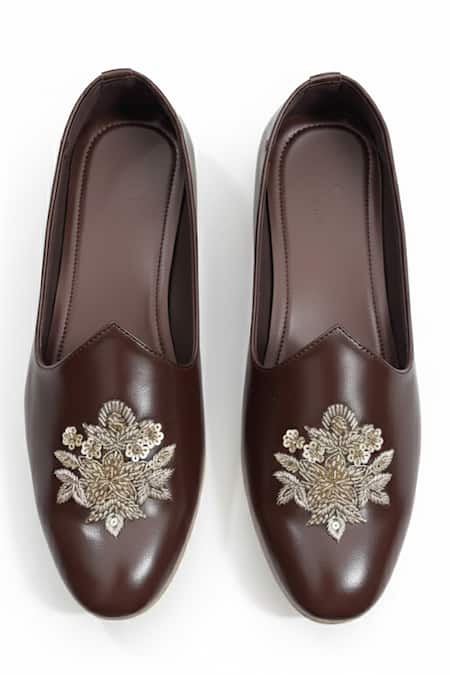 SCHON ZAPATO Mohey Floral Embroidered Loafers 