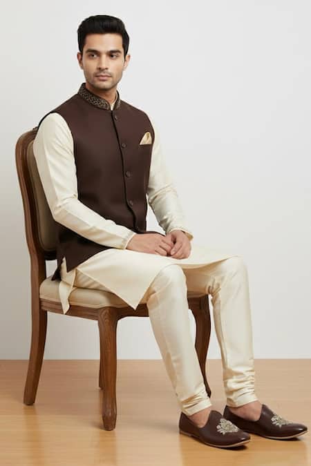 SCHON ZAPATO_Brown Mohey Floral Embroidered Loafers _Online_at_Aza_Fashions