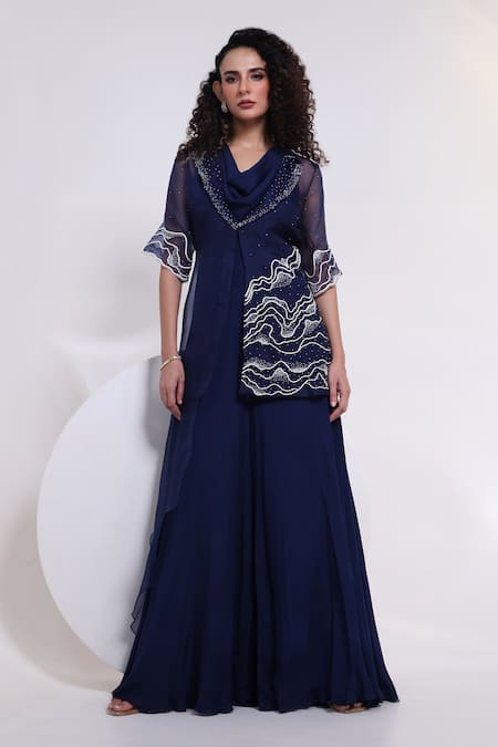 Smriti By Anju Agarwal Dori Wave Jumpsuit With Jacket 