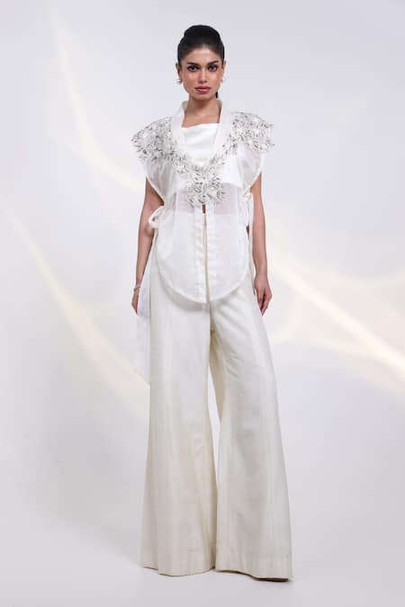 Smriti By Anju Agarwal Glint Embroidered Jacket & Pant Set 