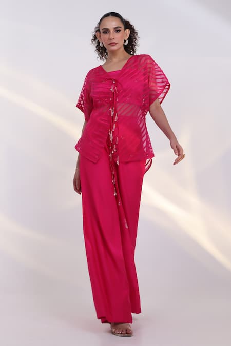 Smriti By Anju Agarwal Synora Sheer Overlay & Trouser Set 