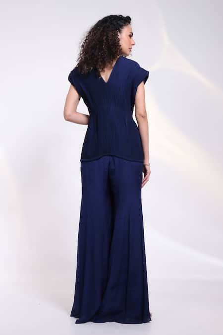 Smriti By Anju Agarwal Stellar Corded Pleat Fall Jacket & Pant Set 