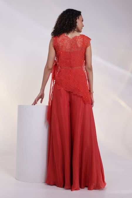 Smriti By Anju Agarwal Petal Whisper Cape Sharara Set 