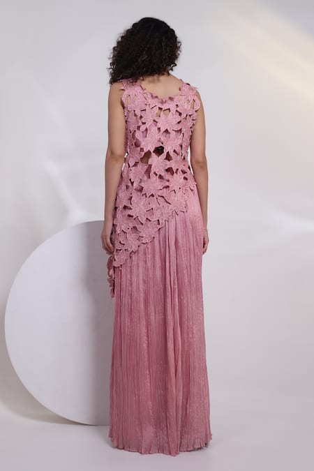 Smriti By Anju Agarwal Bloom Drift Floral Overlay & Pant Set 