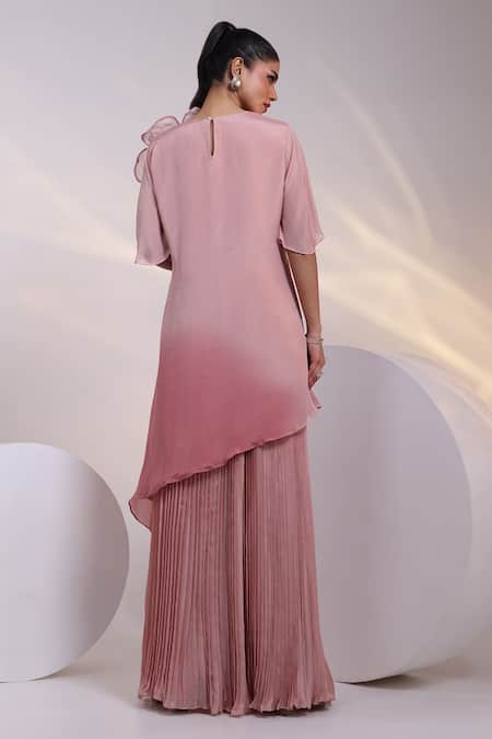 Smriti By Anju Agarwal Bold Petal Applique Tunic & Flared Pant Set