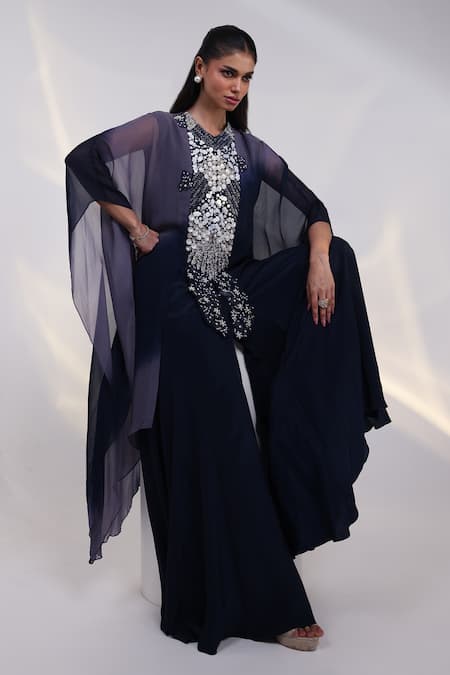 Smriti By Anju Agarwal Palm Springs Shaded Kaftan Palazzo Set 
