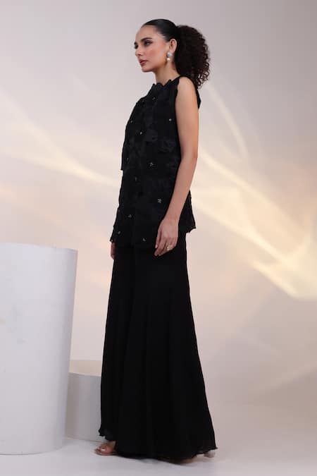 Smriti By Anju Agarwal Blackonaze Cape & Pant Set 