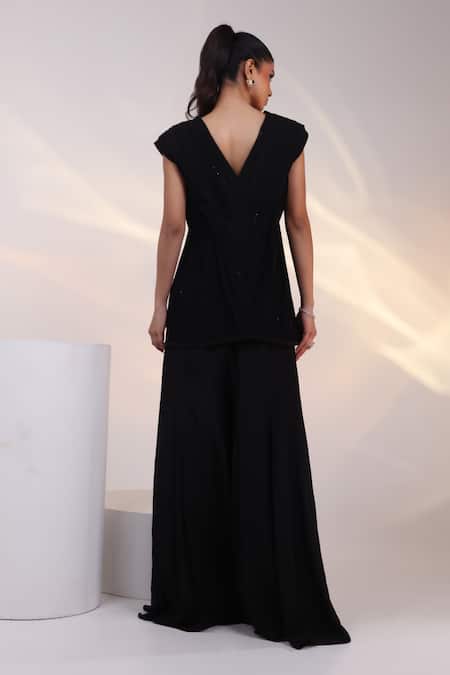 Smriti By Anju Agarwal Stellar Corded Pleat Fall Jacket & Pant Set 