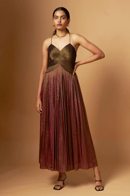 Vedika M Hand Pleated Strap Dress 