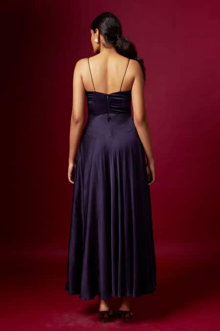 Vedika M Blue Abstract Print Strap Dress