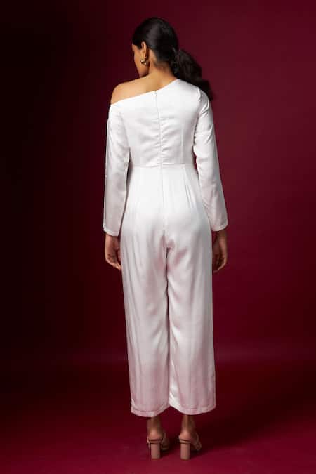 Vedika M Classic White Drop Shoulder Jumpsuit 