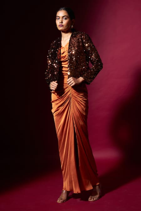 Vedika M Mid- Length Sequin Jacket 