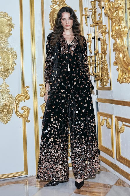 Dash And Dot Paillette Embroidered Pant 