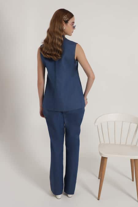 Shagufta Floral Hand Embroidered Jacket Pant Set 