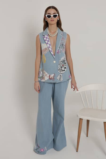 Shagufta Embroidered Jacket Pant Set 