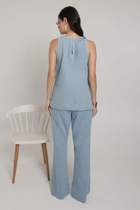 Shagufta Embroidered Halter Top & Pant Set 