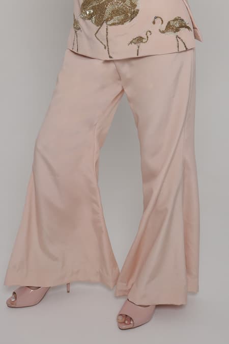 Buy Shagufta Peach Crepe Embroidery, Zari Halter Neck Zardozi Top And Pant Set Online at Aza Fashions Buy_Shagufta_Peach Crepe Embroidery, Zari Halter Neck Zardozi Top And Pant Set _Online_at_Aza_Fashions