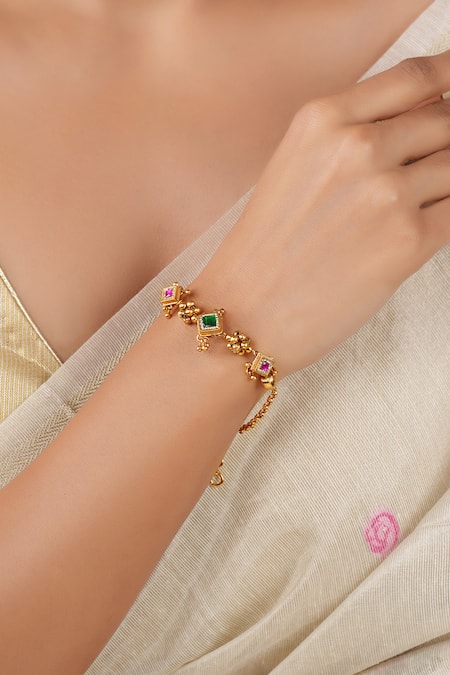 Smars Jewelry Antique Stone Embellished Bracelet 