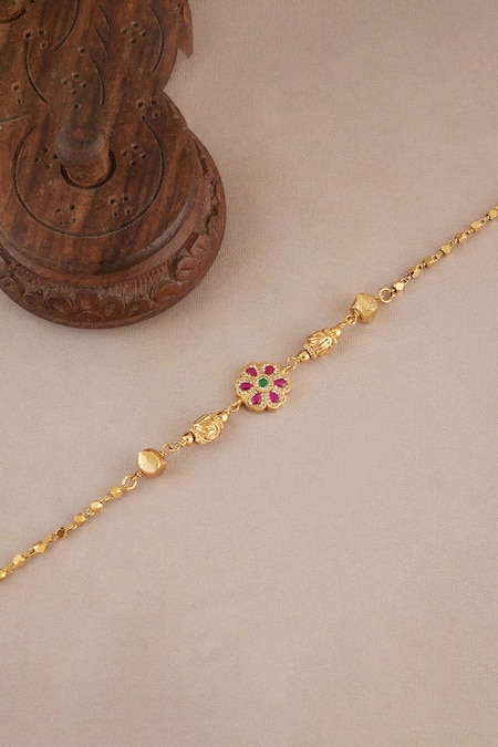 Buy_Smars Jewelry_Gold Plated Stones Embellished Antique Bracelet _Online_at_Aza_Fashions