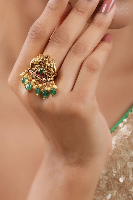 Smars Jewelry Elephant Carved Antique Ring 