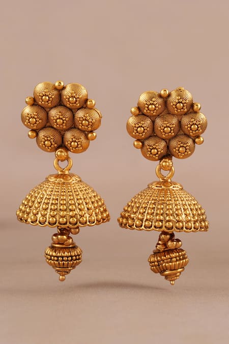 Buy_Smars Jewelry_Gold Plated Intricate Carved Antique Choker Set _Online_at_Aza_Fashions