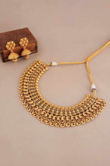 Smars Jewelry Intricate Carved Antique Choker Set 