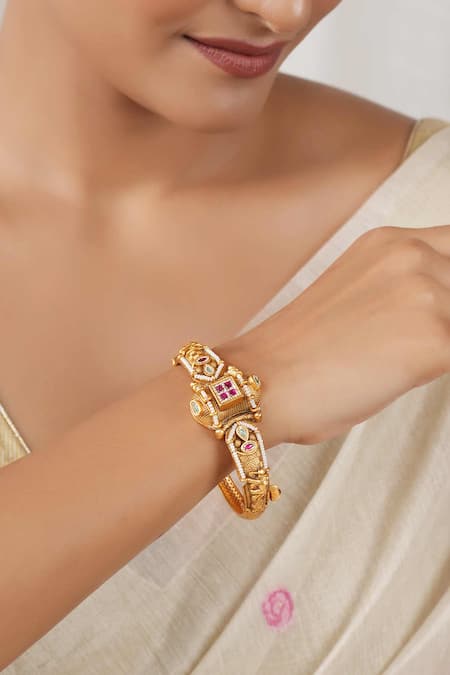 Smars Jewelry Antique Stone Embellished Bangle 