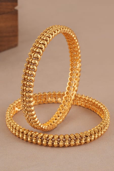 Smars Jewelry Antique Carved Pair of Bangles 