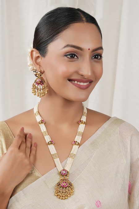 Smars Jewelry Antique Rajwadi Pearl Necklace Set 