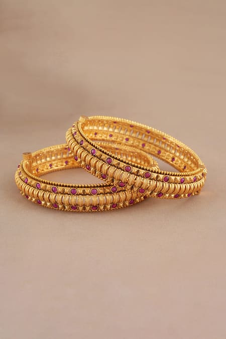 Smars Jewelry Antique Ruby Studded Pair of Bangles 