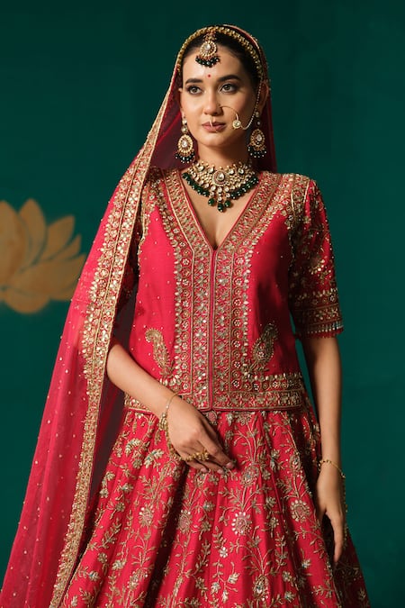 Niloufer By Aasif Ally Cutdana Heavy Handwork Bridal Lehenga Set 