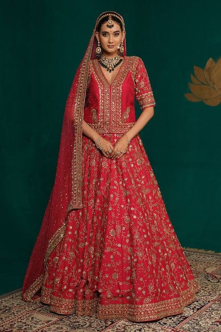 Niloufer By Aasif Ally Cutdana Heavy Handwork Bridal Lehenga Set 