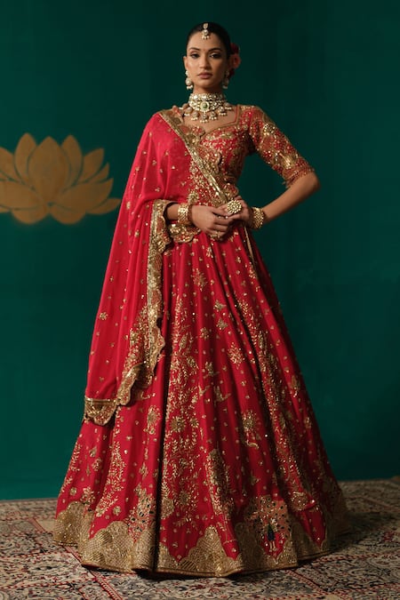 Niloufer By Aasif Ally Zardozi Handwork Bridal Lehenga Set 